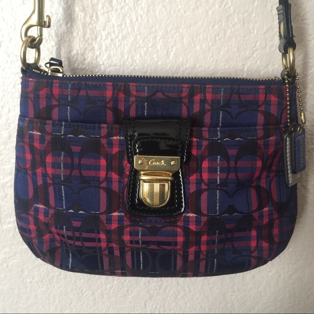 Coach Tartan Plaid Bag w/ Matching Wallet